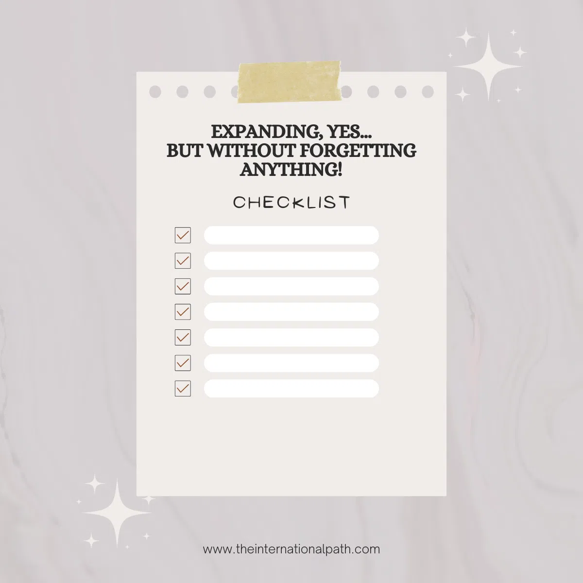 checklist developpemt