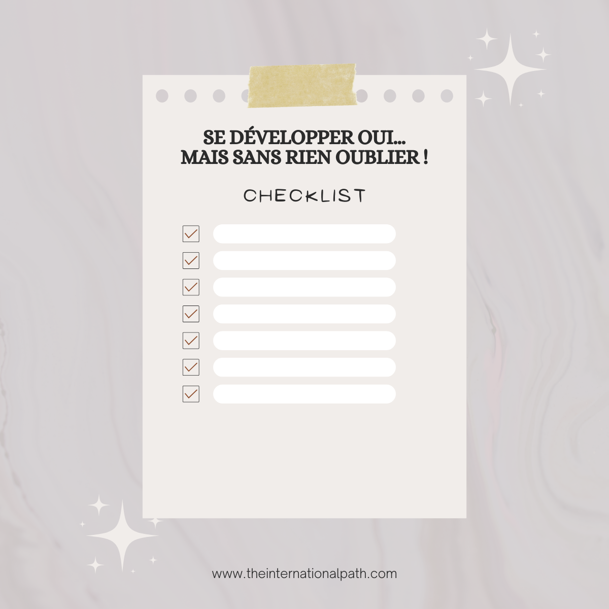 checklist developpemt